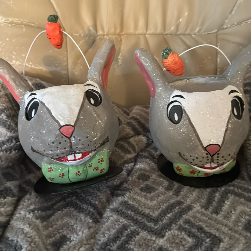 Plaster bunny Easter baskets